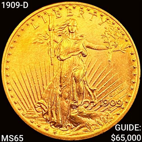 1909-D $20 Gold Double Eagle GEM BU