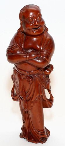 CHINESE HAND CARVED BOXWOOD STANDING HOTCI
