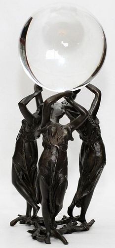 GLASS AND METAL FIGURAL GROUP TWO