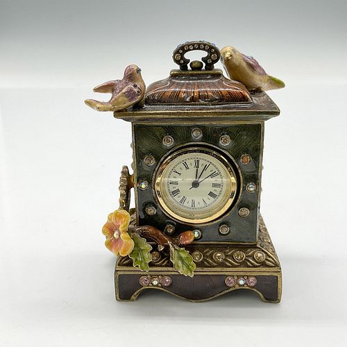 Jay Strongwater Mini Mantle Clock, Songbirds