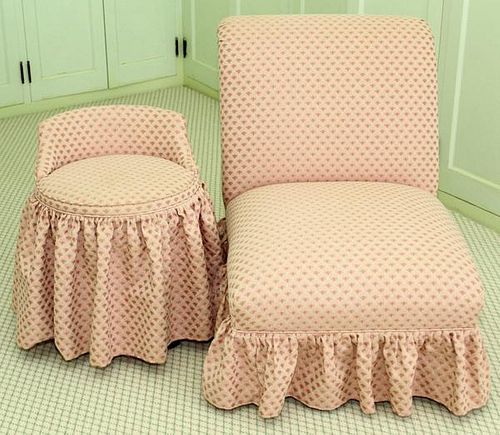 SLIPPER CHAIR AND VANITY CHAIR 2 PIECES