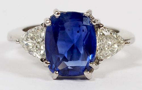 5.09CT BLUE SAPPHIRE AND DIAMOND RING