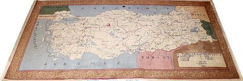 TURKISH HANDWOVEN WOOL RUG 1935