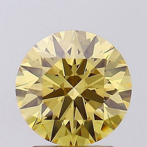 2.03 ct, Vivid Brn. Yellow/VS1, Round cut IGI Graded Lab Grown Diamond