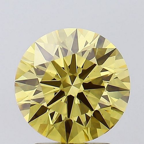 2.50 ct, Intense Brn. Yellow/VS1, Round cut IGI Graded Lab Grown Diamond