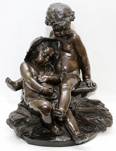 FRENCH BRONZE FIGURE GROUP