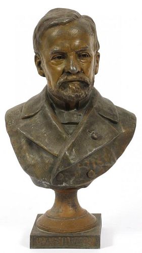 FRENCH SPELTER BUST OF LOUIS PASTEUR