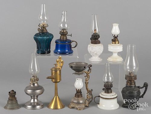 Ten assorted fairly and fluid lamps.