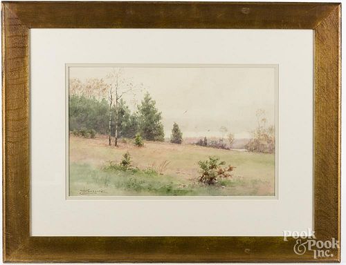 Edwin Lamasure Jr. (American 1867-1916), watercolor landscape, signed lower left, 12'' x 19''.