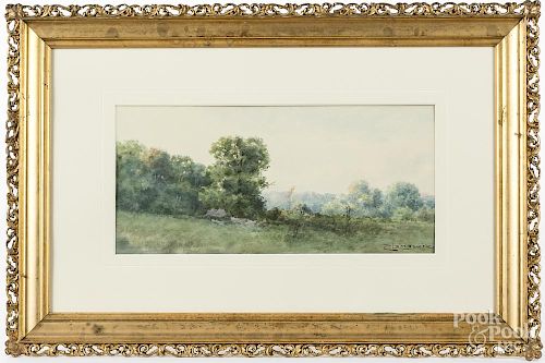 Edwin Lamasure Jr. (American 1867-1916), watercolor landscape signed lower right, 7'' x 15''.