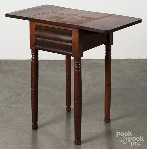 New England mixed woods one-drawer stand, ca. 1835, 28 1/4'' h., 16 1/2'' w.