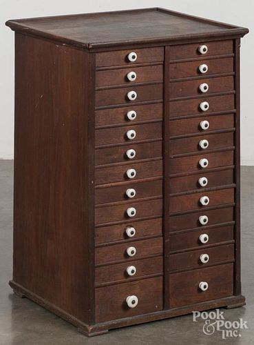 Walnut specimen cabinet, 19th c., 24'' h., 15 1/4'' w.