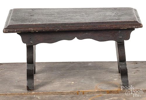 Pennsylvania walnut foot stool, early 19th c., 9'' h., 17'' w.