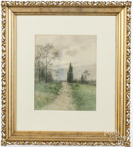 Edwin Lamasure Jr. (American 1867-1916), watercolor landscape, signed lower right, 11'' x 9''.