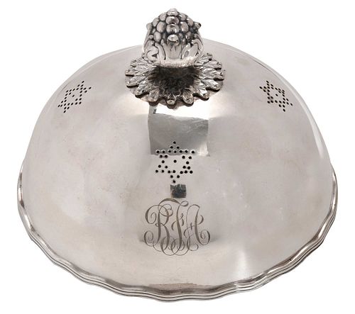 Tiffany Silver Plate Domed Cover with Pierced Star of David