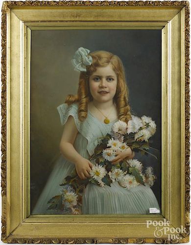Pastel portrait, signed Antrim Landsy, 28'' x 20''.