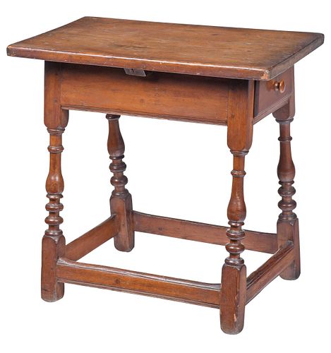 American William and Mary White Pine Tavern Table
