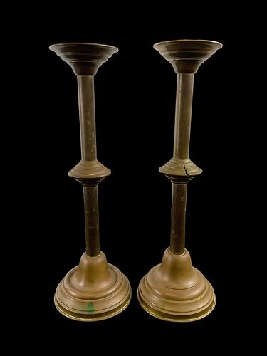Pair of Brass Altar Candlesticks