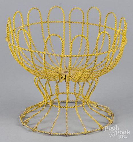 Painted wire compote, early 20th c., 9 1/2'' h.