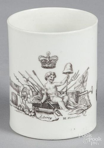 Worcester Robert Hancock Liberty mug, late 18th c., 3 1/2'' h.