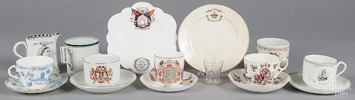 Collection of Queen Victoria transferware china, primarily jubilee celebrations.