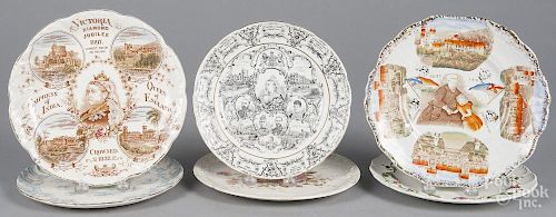 Six Queen Victoria diamond jubilee plates, approx. - 9 1/4'' dia.