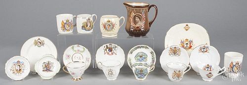 Group of Queen Elizabeth coronation china.