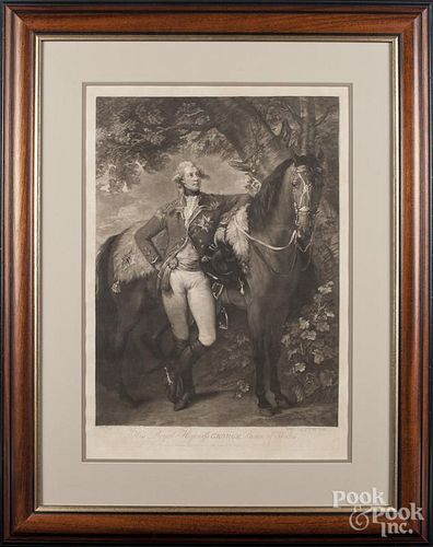 Engraving of King George, after Gainsborough, 25 3/4'' x 17 3/4''.