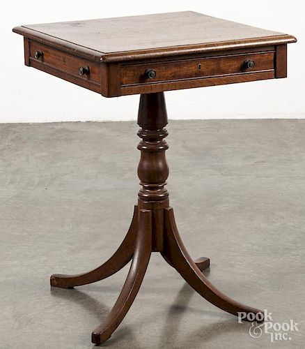 Regency mahogany one - drawer stand, early 19th c., 25'' h., 18 1/4'' w.