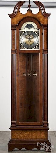Colonial grandfathers clock, 80'' h.