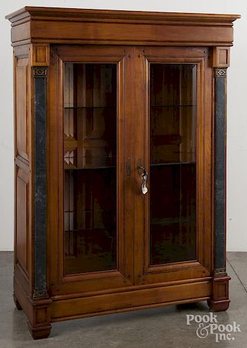 Brasao fruitwood bookcase, 58 1/2'' h., 39'' w.