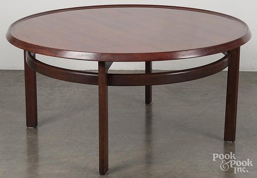 Rosewood center table, 20'' h., 41 1/2'' w.