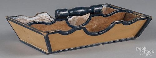 Painted pine knife tray, 19th c., 13 1/2'' l.