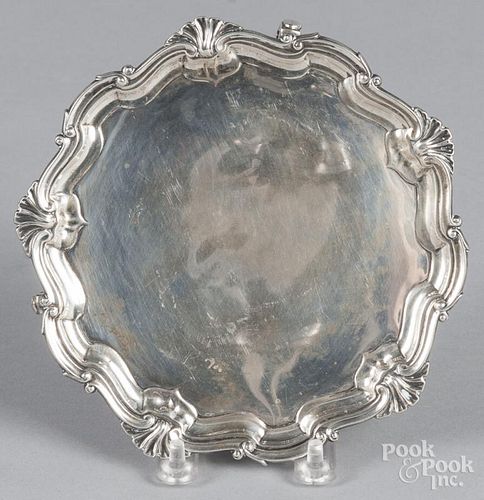 English silver salver, 1902-1903, bearing the touch DW JW, 6 1/2''dia., 6.7 ozt.