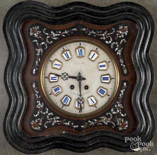 Continental wall clock, late 19th c., 19'' h., 19'' w.