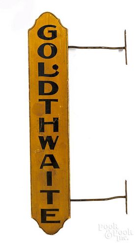 Painted Goldthwaite trade sign, ca. 1900, 48 1/2'' h.