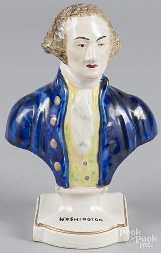Staffordshire bust of George Washington, probably early 20th c., 8'' h.