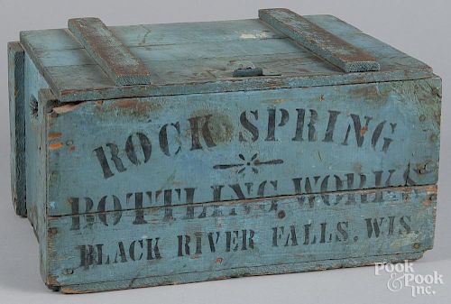 Painted crate for Rock Spring Bottling Works, Black River Falls, Wisconsin, 9 3/4'' h., 18'' w.