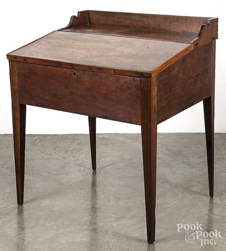 Cherry schoolmasters desk, early 19th c., 35 1/2'' h., 30 1/2'' w.