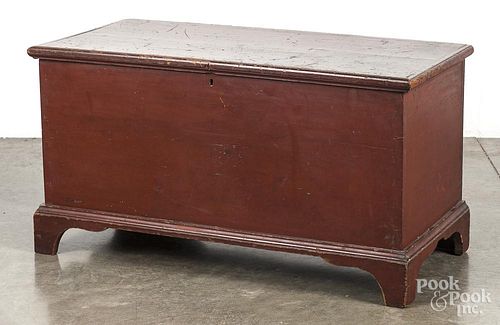 Pennsylvania painted poplar blanket, chest 19th c., retaining its original red surface, 21'' h., 37 1