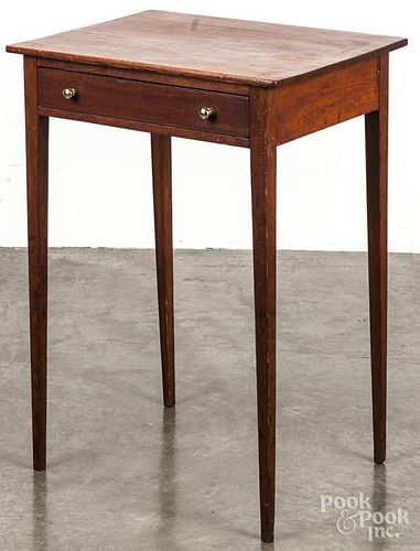 Pine and cherry one-drawer stand, early 19th c., 28 1/2'' h., 21'' w.