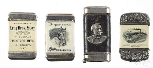 Three celluloid advertising match vesta safes, to include Boots Cash Chemists and Perfumers, Lanc