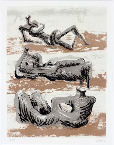 HENRY MOORE COLOR LITHOGRAPH