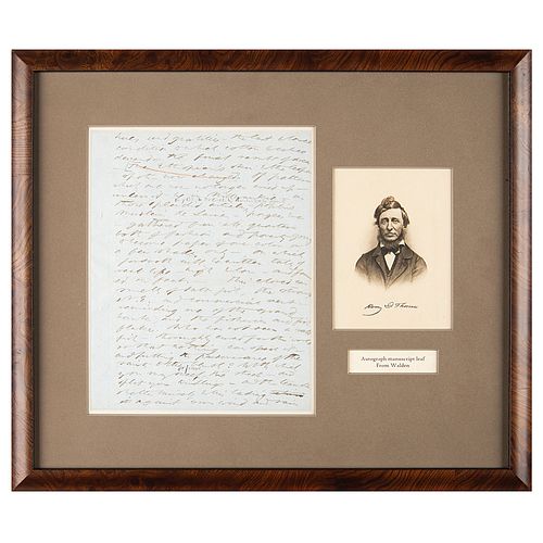 Henry David Thoreau Handwritten Manuscript from &#39;Walden&#39;