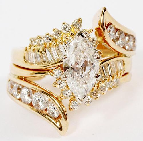 1.50 CT DIAMOND AND 14 KT GOLD RING SIZE 8.25