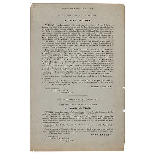 Abraham Lincoln Rare First Printing of Last Presidential Proclamations (April 11, 1865)