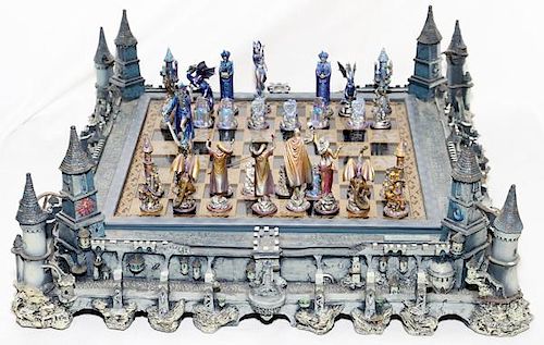 FRANKLIN MINT 'GUARDIANS OF THE FORTRESS' CHESS SET