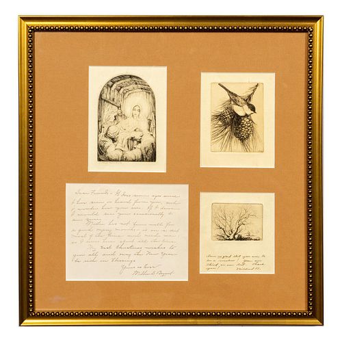 Mildred Bryant Brooks, Original Engravings & Letter, Signed