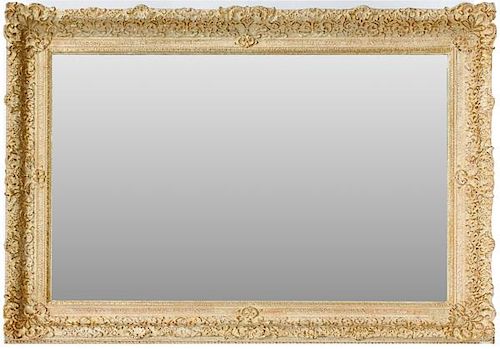 GILT WOOD AND BEVEL GLASS MIRROR LATE 20TH C