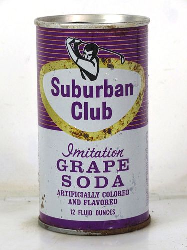 1969 Suburban Club Grape Soda 12oz Can Annapolis Maryland